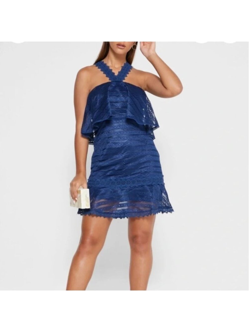 NWT Foxiedox Lucy Ruffle Sleeveless Party Mini Dress S